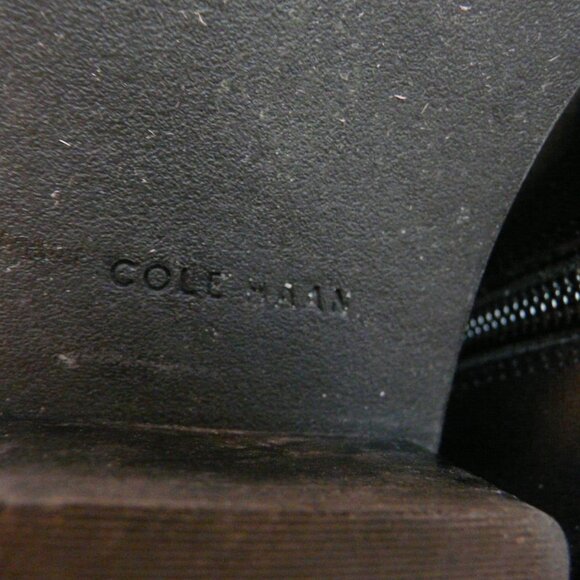 Cole Haan Grand OS Black Leather Ankle Zip Boots Women's 7 B Criss Cross Buckle - Picture 12 of 13